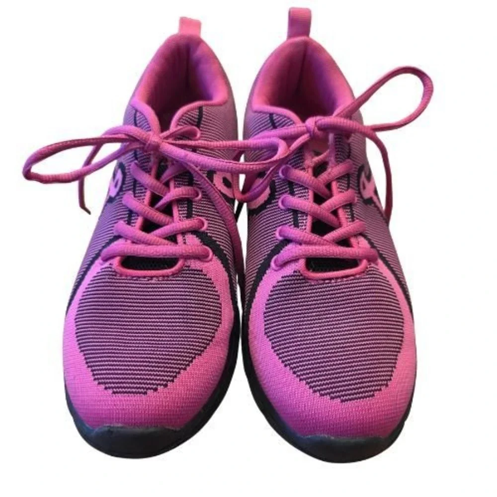 Pink Ribbon Breast Cancer Awareness Size 9 Knit Athletic‎ Sneakers Pink Black